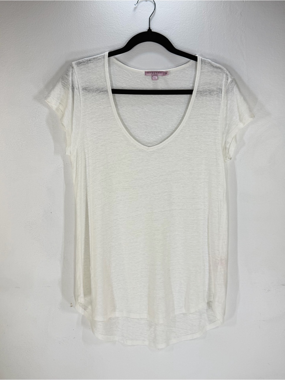 Calypso St. Barth Linen White Scoop Neck Short Sleeve Tee